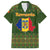 Romania Christmas Family Matching Off The Shoulder Long Sleeve Dress and Hawaiian Shirt with Map Tricolor Flag Golden Eagle and Santa Motif - Wonder Print Shop