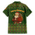 Romania Christmas Family Matching Off The Shoulder Long Sleeve Dress and Hawaiian Shirt with Map Tricolor Flag Golden Eagle and Santa Motif - Wonder Print Shop