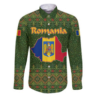 Romania Christmas Family Matching Puletasi and Hawaiian Shirt with Map Tricolor Flag Golden Eagle and Santa Motif - Wonder Print Shop
