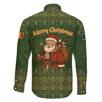 Romania Christmas Family Matching Puletasi and Hawaiian Shirt with Map Tricolor Flag Golden Eagle and Santa Motif - Wonder Print Shop