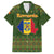 Romania Christmas Family Matching Short Sleeve Bodycon Dress and Hawaiian Shirt with Map Tricolor Flag Golden Eagle and Santa Motif - Wonder Print Shop