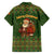 Romania Christmas Family Matching Short Sleeve Bodycon Dress and Hawaiian Shirt with Map Tricolor Flag Golden Eagle and Santa Motif - Wonder Print Shop