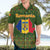 Romania Christmas Hawaiian Shirt with Map Tricolor Flag Golden Eagle and Santa Motif - Wonder Print Shop