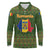 Romania Christmas Long Sleeve Polo Shirt with Map Tricolor Flag Golden Eagle and Santa Motif - Wonder Print Shop