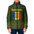 Romania Christmas Padded Jacket with Map Tricolor Flag Golden Eagle and Santa Motif - Wonder Print Shop