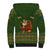 Romania Christmas Sherpa Hoodie with Map Tricolor Flag Golden Eagle and Santa Motif - Wonder Print Shop
