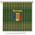 Romania Christmas Shower Curtain with Map Tricolor Flag Golden Eagle and Santa Motif - Wonder Print Shop