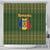 Romania Christmas Shower Curtain with Map Tricolor Flag Golden Eagle and Santa Motif - Wonder Print Shop