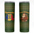 Romania Christmas Skinny Tumbler with Map Tricolor Flag Golden Eagle and Santa Motif - Wonder Print Shop
