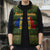 Romania Christmas Sleeveless Puffer Jacket with Map Tricolor Flag Golden Eagle and Santa Motif - Wonder Print Shop