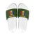 Romania Christmas Slide Sandals with Map Tricolor Flag Golden Eagle and Santa Motif - Wonder Print Shop