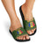 Romania Christmas Slide Sandals with Map Tricolor Flag Golden Eagle and Santa Motif - Wonder Print Shop
