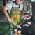 Romania Christmas Apron with Green and Red Pattern Golden Eagle and Santa Motif - Wonder Print Shop