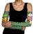 Romania Christmas Arm Sleeves with Green and Red Pattern Golden Eagle and Santa Motif - Wonder Print Shop