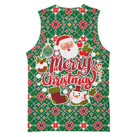 Romania Christmas Basketball Jersey with Green and Red Pattern Golden Eagle and Santa Motif - Wonder Print Shop
