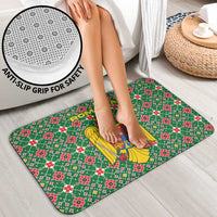 Romania Christmas Bathroom Set with Green and Red Pattern Golden Eagle and Santa Motif - Wonder Print Shop