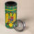 Romania Christmas 4 in 1 Can Cooler Tumbler with Green and Red Pattern Golden Eagle and Santa Motif - Wonder Print Shop