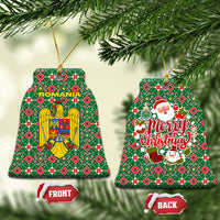 Romania Christmas Ceramic Ornament with Green and Red Pattern Golden Eagle and Santa Motif - Wonder Print Shop