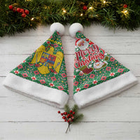 Romania Christmas Santa Hat with Green and Red Pattern Golden Eagle and Santa Motif - Wonder Print Shop
