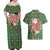 Romania Christmas Couples Matching Off Shoulder Maxi Dress and Hawaiian Shirt with Green and Red Pattern Golden Eagle and Santa Motif - Wonder Print Shop