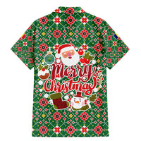 Romania Christmas Family Matching Mermaid Dress and Hawaiian Shirt with Green and Red Pattern Golden Eagle and Santa Motif - Wonder Print Shop