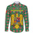 Romania Christmas Family Matching Off The Shoulder Long Sleeve Dress and Hawaiian Shirt with Green and Red Pattern Golden Eagle and Santa Motif - Wonder Print Shop