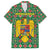 Romania Christmas Family Matching Puletasi and Hawaiian Shirt with Green and Red Pattern Golden Eagle and Santa Motif - Wonder Print Shop