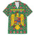 Romania Christmas Family Matching Short Sleeve Bodycon Dress and Hawaiian Shirt with Green and Red Pattern Golden Eagle and Santa Motif - Wonder Print Shop