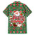 Romania Christmas Family Matching Summer Maxi Dress and Hawaiian Shirt with Green and Red Pattern Golden Eagle and Santa Motif - Wonder Print Shop