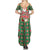 Romania Christmas Family Matching Summer Maxi Dress and Hawaiian Shirt with Green and Red Pattern Golden Eagle and Santa Motif - Wonder Print Shop