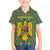 Romania Christmas Family Matching Summer Maxi Dress and Hawaiian Shirt with Green and Red Pattern Golden Eagle and Santa Motif - Wonder Print Shop