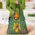 Romania Christmas Grocery Bag with Green and Red Pattern Golden Eagle and Santa Motif - Wonder Print Shop