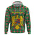 Romania Christmas Hoodie with Green and Red Pattern Golden Eagle and Santa Motif - Wonder Print Shop