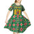 Romania Christmas Kid Short Sleeve Dress with Green and Red Pattern Golden Eagle and Santa Motif - Wonder Print Shop