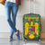 Romania Christmas Luggage Cover with Green and Red Pattern Golden Eagle and Santa Motif - Wonder Print Shop