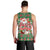 Romania Christmas Men Tank Top with Green and Red Pattern Golden Eagle and Santa Motif - Wonder Print Shop