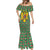 Romania Christmas Mermaid Dress with Green and Red Pattern Golden Eagle and Santa Motif - Wonder Print Shop