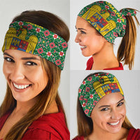 Romania Christmas Neck Gaiter with Green and Red Pattern Golden Eagle and Santa Motif - Wonder Print Shop