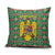 Romania Christmas Pillow Cover with Green and Red Pattern Golden Eagle and Santa Motif - Wonder Print Shop