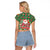 Romania Christmas Raglan Cropped T Shirt with Green and Red Pattern Golden Eagle and Santa Motif - Wonder Print Shop