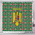 Romania Christmas Shower Curtain with Green and Red Pattern Golden Eagle and Santa Motif - Wonder Print Shop