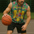 Romania Christmas Sleeveless Zip Hoodie with Green and Red Pattern Golden Eagle and Santa Motif - Wonder Print Shop