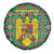 Romania Christmas Spare Tire Cover with Green and Red Pattern Golden Eagle and Santa Motif - Wonder Print Shop