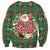 Romania Christmas Sweatshirt with Green and Red Pattern Golden Eagle and Santa Motif - Wonder Print Shop