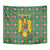 Romania Christmas Tapestry with Green and Red Pattern Golden Eagle and Santa Motif - Wonder Print Shop