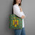 Romania Christmas Tote Bag with Green and Red Pattern Golden Eagle and Santa Motif - Wonder Print Shop