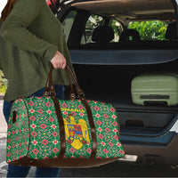 Romania Christmas Travel Bag with Green and Red Pattern Golden Eagle and Santa Motif - Wonder Print Shop