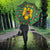 Romania Christmas Umbrella with Green and Red Pattern Golden Eagle and Santa Motif - Wonder Print Shop