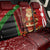 Kenya Christmas Back Car Seat Cover with Santa Claus Spear and Red Green Harambee Crest - Wonder Print Shop