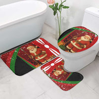 Kenya Christmas Bathroom Set with Santa Claus Spear and Red Green Harambee Crest - Wonder Print Shop